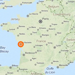 La Rochelle sur la carte de France